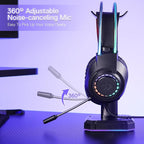 Redragon H231 SCREAM RGB Wired Gaming Headset – 40mm Drivers, Surround Sound, Retractable Headband, Memory Foam, 360° Noise-Canceling Mic, 250g Ultra-Light – Black/Red
