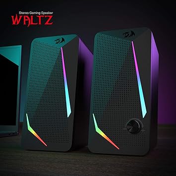 Redragon GS510 Waltz RGB Desktop Speakers – 2.0 Channel 4 LED Modes Touch Control Enhanced Bass