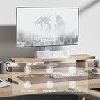 Redragon GS560W Adiemus RGB Desktop Soundbar – Dual 4W Drivers Touch RGB Control USB + 3.5mm (White)