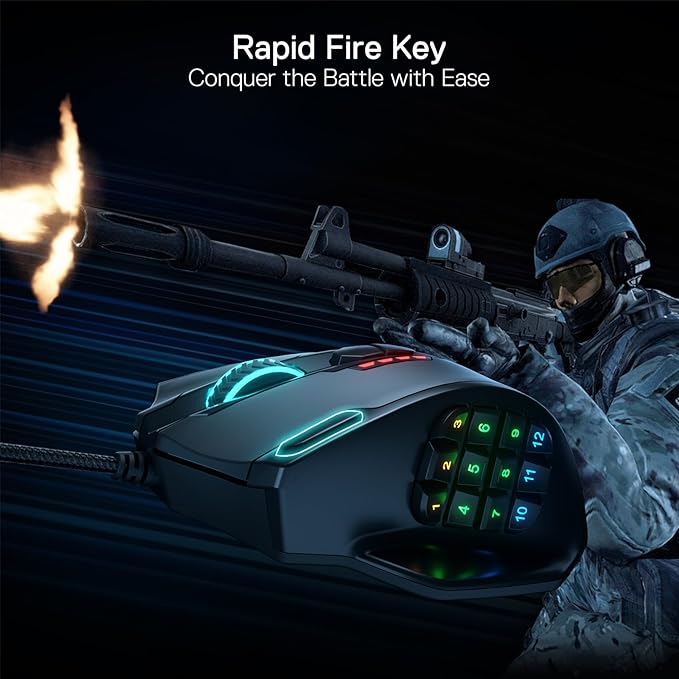 Redragon IMPACT MMO Wired Gaming Mouse 12400 DPI