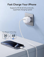 Joyroom JR-TCG08 20W PD GaN Fast Charger – Mini EU Plug Adapter – White