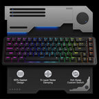 Redragon K709 RGB 65% Wireless Gasket Hot-Swap Mechanical Gaming Keyboard – 68 Keys, Custom Dragon Chant Linear Switch, 5-Layer Noise Dampening, Round PBT Keycaps, Tri-Mode – Black