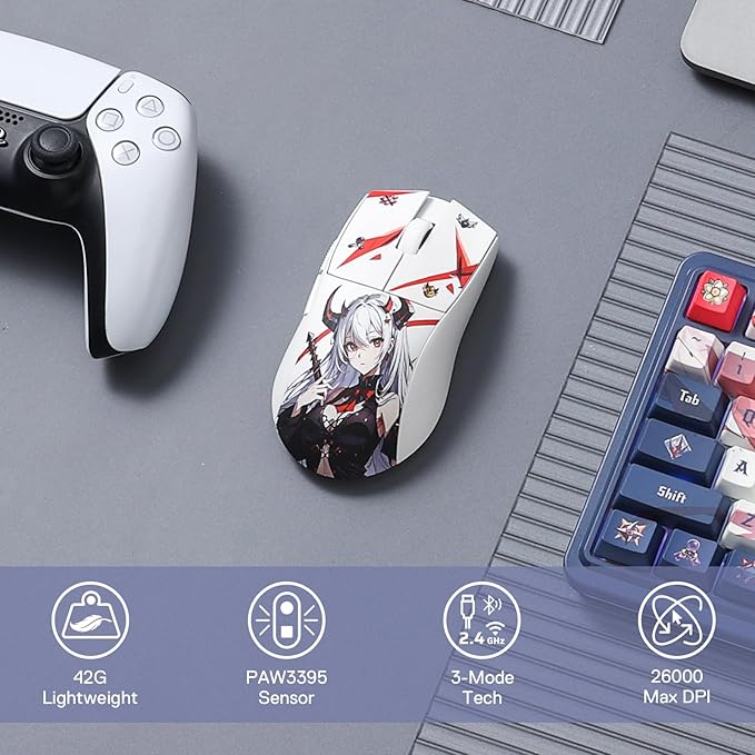 Redragon M916AK-PRO 3-Mode Wireless Gaming Mouse 26000 DPI – Anime Edition