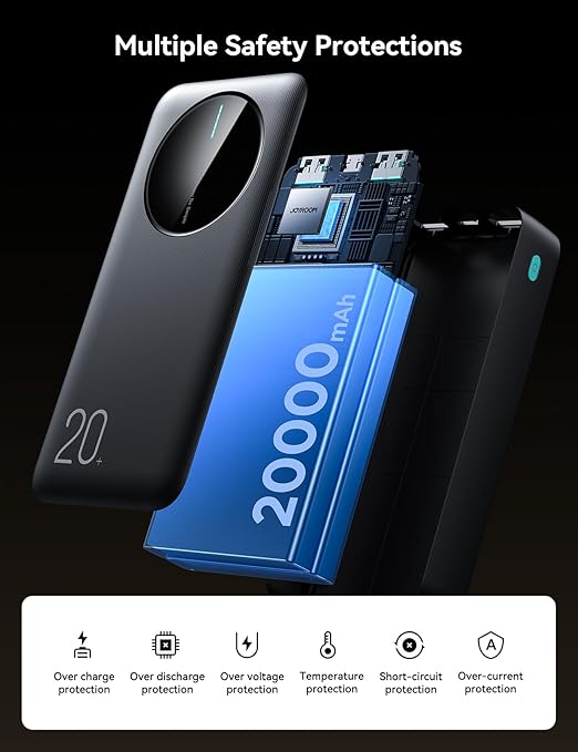   باور بانك جوي روم JR-PBF14 20000mAh 2.4A LED – أسود