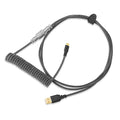 Redragon A115 Coiled USB-C Keyboard Cable – Double-Sleeved, Professional Reversed Coil, Aviator Connector, Gold-Plated USB-A – Space Gray / White
