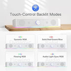 Redragon GS560W Adiemus RGB Desktop Soundbar – Dual 4W Drivers Touch RGB Control USB + 3.5mm (White)