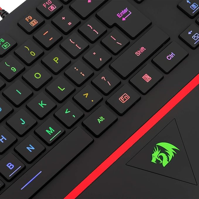 Redragon K502 RGB Gaming Keyboard – Membrane, 104 Key, Silent, Wrist Rest