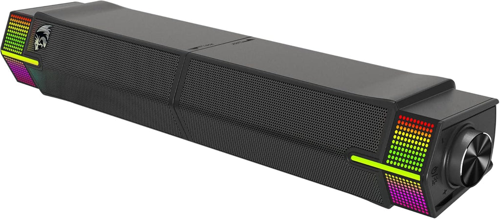 Redragon GS511 Wireless RGB Desktop Speakers – 2.0 Soundbar BT 5.3 Dual-Play Rich Bass All-in-One Control