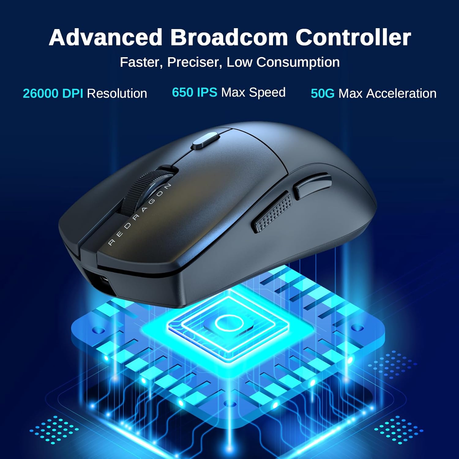 Redragon M815 PRO 3-Mode Wireless Gaming Mouse 26K DPI