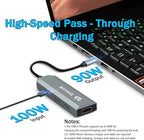 Redragon UCA-4 4-in-1 USB-C Hub – 4K@60Hz HDMI, 2x USB-A 5Gbps, 100W PD Pass-Through – MacBook, iPad, Windows, Android – Space Gray