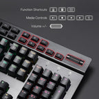 Redragon K550 YAMA RGB Wired Mechanical Gaming Keyboard – Full Size, Purple Switch, 12 Macro Keys, Volume Wheel, USB Pass-through, Detachable Wrist Rest – Black