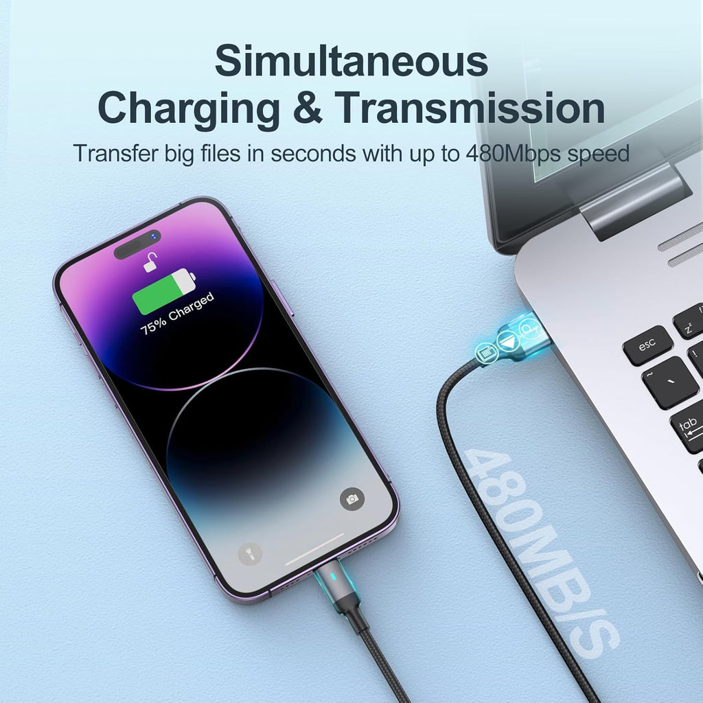 كيبل جويروم S-A10 سلسلة Extraordinary من USB-A إلى لايتنينج 3 أمبير 1.2 متر