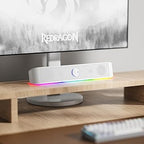 Redragon GS560W Adiemus RGB Desktop Soundbar – Dual 4W Drivers Touch RGB Control USB + 3.5mm (White)