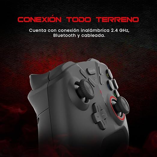 Redragon G711 Forge Wireless Gaming Controller – Bluetooth, 2.4GHz & USB-C, 8H Battery, RGB, Programmable Buttons, Removable Joysticks – PC, Switch, PS3/4, iOS & Android