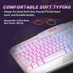 Redragon S101W RGB Gaming Keyboard & Mouse Combo Wired – 104 Keys Membrane, 5 Macro Keys, 6 RGB Modes + 7200 DPI Programmable Mouse, 10 RGB Modes – White