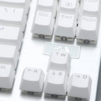 Redragon A101 104-Key Replacement Keycaps – ABS Backlit-Compatible, Cherry MX Compatible, Laser Engraved, Dragon Logo on W Key, Red Keycap Puller Included – White
