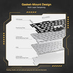 Redragon K649 PRO RGB 75% Gasket-Mount Hot-Swap Wired Mechanical Gaming Keyboard – Custom Gold-Melt Translucent Switch, 16.8M RGB 20 Modes, Pro Software – Black/Gold