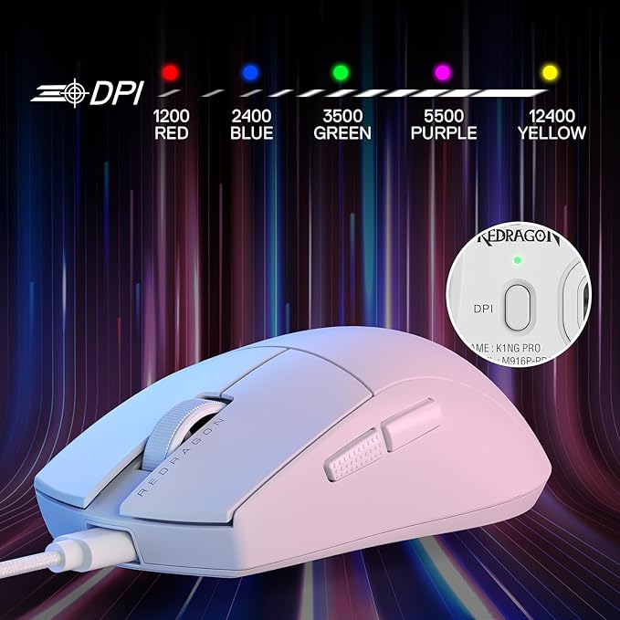 Redragon M724 Wired Gaming Mouse – White