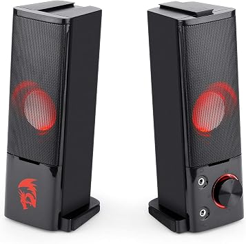 Redragon GS550 Orpheus Stereo Gaming Speakers – 2-in-1 Tower & Soundbar Red LED USB + 3.5mm