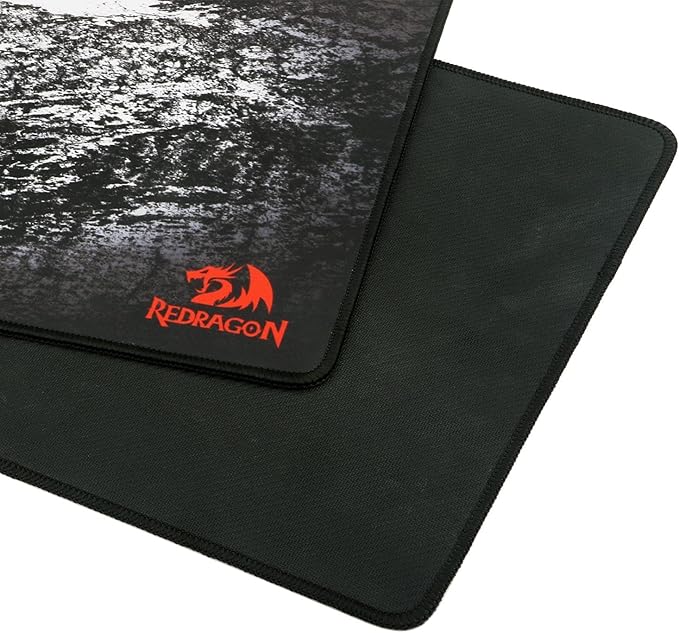 Redragon P018 TAURUS XXXL Extended Gaming Desk Mat – Abstract Marble Splatter Design, Black Anti-Fray Stitched Edges, Non-Slip Rubber Base, Rollable – Black/White