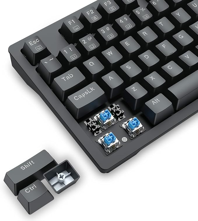 Redragon K679 RGB Full Size Wired Mechanical Gaming Keyboard – 104 Keys, Blue Switch, Sound Absorbing Foam, RGB Side Lighting – Black