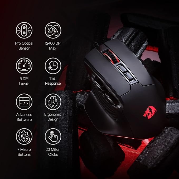 Redragon M806 Bullseye Wired RGB Gaming Mouse