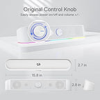 Redragon GS560W Adiemus RGB Desktop Soundbar – Dual 4W Drivers Touch RGB Control USB + 3.5mm (White)