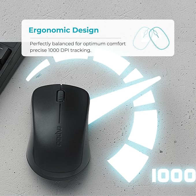 Rapoo X1960 Wireless Silent Keyboard & Mouse Combo 1000DPI