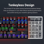 Redragon K552E KUMARA ELITE RGB TKL Wired Mechanical Gaming Keyboard – 87 Keys, Outemu Switch (Blue/Red/Brown/Black), Metal + ABS, Dust Proof – Black