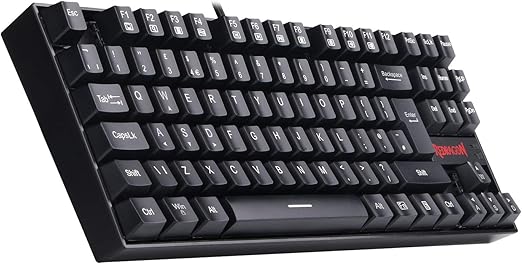 Redragon K552L-KR KUMARA ELITE Wired Mechanical Gaming Keyboard – 87 Keys TKL, Red Switch, No Backlight – Black