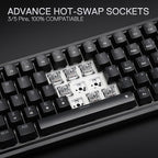 Redragon K709 RGB 65% Wireless Gasket Hot-Swap Mechanical Gaming Keyboard – 68 Keys, Custom Dragon Chant Linear Switch, 5-Layer Noise Dampening, Round PBT Keycaps, Tri-Mode – Black