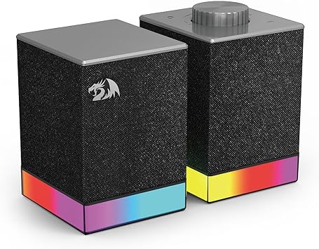 Redragon GS517 RGB Desktop Speakers – 2.0 Stereo Powerful Bass BT & USB 8 RGB Effects Touch Control