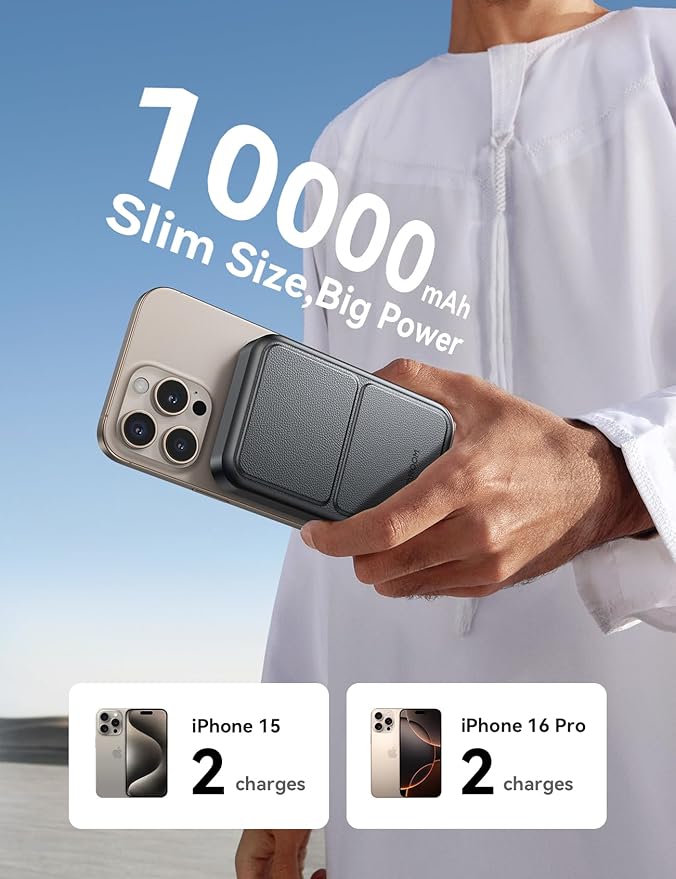 Joyroom JR-PBM11 10000mAh Qi2 Magnetic Wireless Power Bank – Black