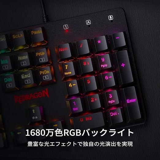 Redragon K589 SHRAPNEL RGB Low Profile Mechanical Gaming Keyboard – 104 Keys Full Size, Linear Red Switch, PBT Double-Shot Keycaps – Black