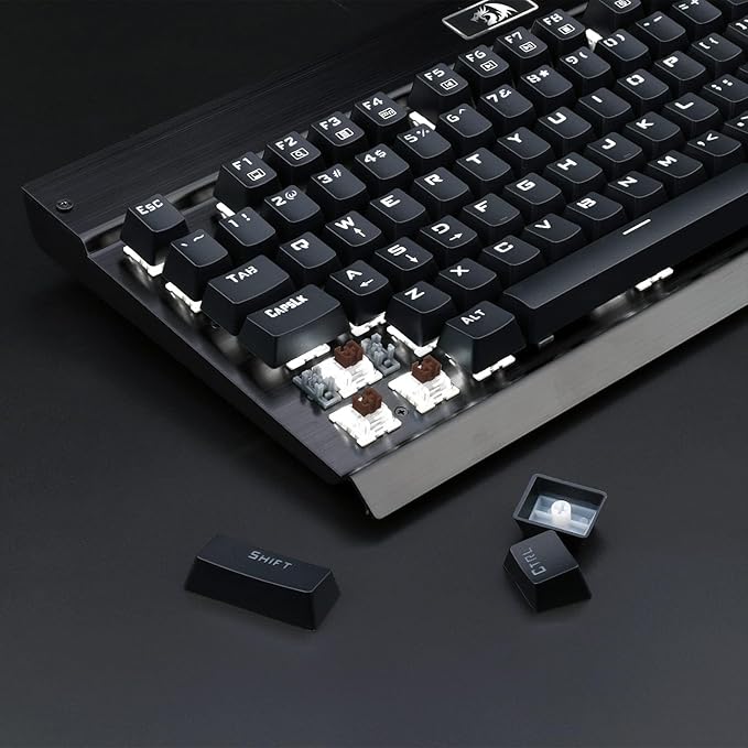 Redragon KG010-KN Wired Mechanical Gaming Keyboard – 9 LED Backlit Effects, Brown Switch, Double-Shot Keycaps
