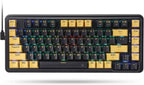 Redragon K649 PRO RGB 75% Gasket-Mount Hot-Swap Wired Mechanical Gaming Keyboard – Custom Gold-Melt Translucent Switch, 16.8M RGB 20 Modes, Pro Software – Black/Gold