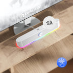 Redragon GS560W Adiemus RGB Desktop Soundbar – Dual 4W Drivers Touch RGB Control USB + 3.5mm (White)