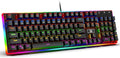 Redragon K577R KALI RGB Wired Mechanical Gaming Keyboard – 104 Keys Full Size, Tactile Red Switch, 19 Backlight Modes, Bottom RGB Lighting – Black