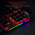 Redragon K587 MAGIC-WAND RGB TKL Wired Gaming Keyboard – 87 Keys, Optical Blue Switch, 9 Macro Keys, Type-C, Detachable Wrist Rest – Black