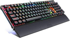 Redragon K567 RGB Wired Mechanical Gaming Keyboard – 104 Keys Full Size, Blue Switch, Aircraft-Grade Aluminium, Detachable Palm Rest – Black