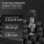 Redragon K709 RGB 65% Wireless Gasket Hot-Swap Mechanical Gaming Keyboard – 68 Keys, Custom Dragon Chant Linear Switch, 5-Layer Noise Dampening, Round PBT Keycaps, Tri-Mode – Black
