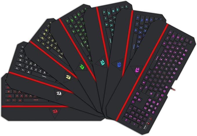 Redragon K502 RGB Gaming Keyboard – Membrane, 104 Key, Silent, Wrist Rest