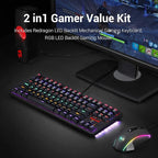 Redragon S113 RGB TKL Wired Mechanical Gaming Keyboard & Mouse Combo – 87 Keys, Outemu Brown Switch, ABS Plate-Mounted + 4200 DPI RGB Gaming Mouse, 16M Chroma – Black