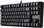 Redragon K552L-KR KUMARA ELITE Wired Mechanical Gaming Keyboard – 87 Keys TKL, Red Switch, No Backlight – Black