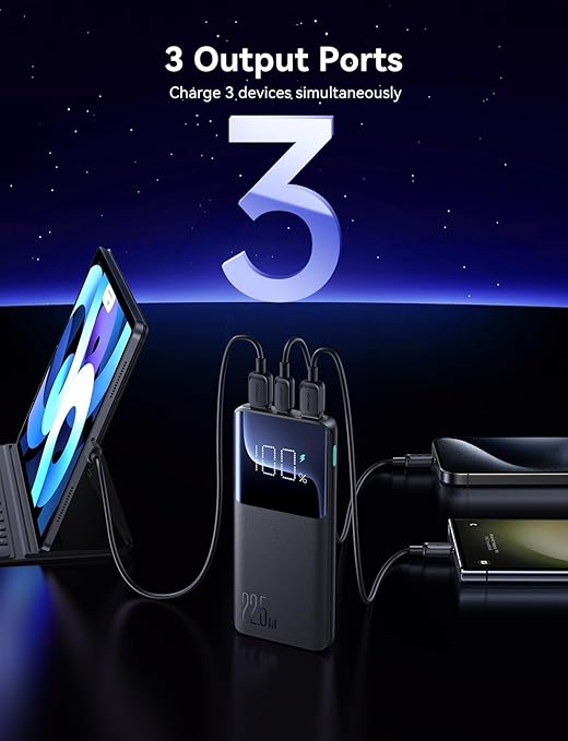 جوي روم باور بانك JR-QP191 22.5W 10000mAh مع شاشة رقمية - اسود