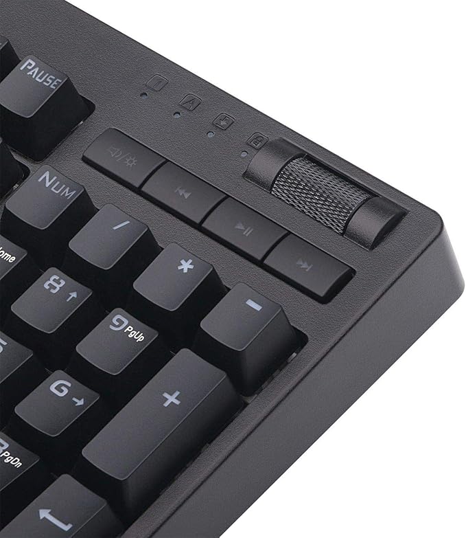 Redragon K579 RGB Wired Mechanical Gaming Keyboard – 104 Keys Full Size, Hot-Swappable Blue Switch, 5 Macro Keys, Volume Knob – Black