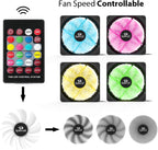 Redragon 120mm RGB Case Fan 3-Pack – 15 LEDs, 7 Colors, 1200 RPM, Super Quiet High Airflow, Wireless Remote Fan Speed Control, 6-PIN Connector – Black