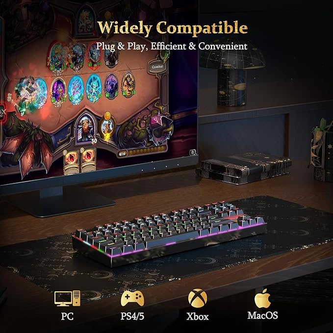 Redragon K552-KR KUMARA RGB Wired Mechanical Gaming Keyboard – 87 Keys TKL, Red Switch, Rainbow LED – Black