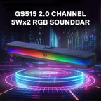 Redragon GS515 RGB Desktop Soundbar – 2.0 Channel 5W×2 BT 5.3 USB-C 6 RGB Modes