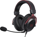 Redragon H386 DIOMEDES Wired Gaming Headset – 7.1 Surround Sound, 53mm Drivers, 188g Honeycomb Shell, Steel Frame, Detachable Boom Mic, USB-C/AUX/USB-A – Black/Red